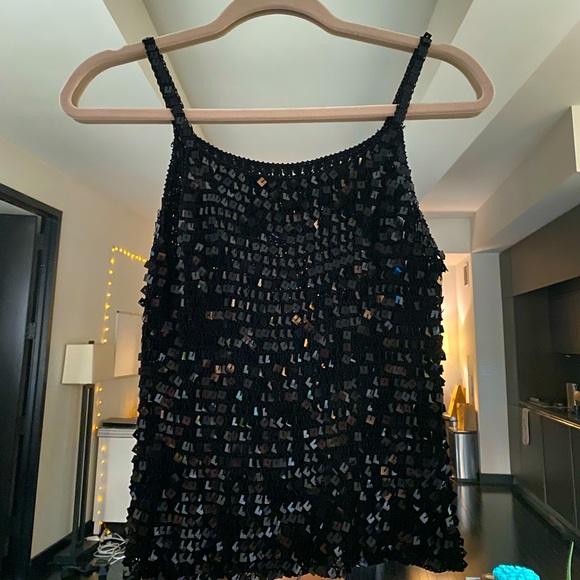Vintage Tops - GORGEOUS VINTAGE sequined black top | elegant